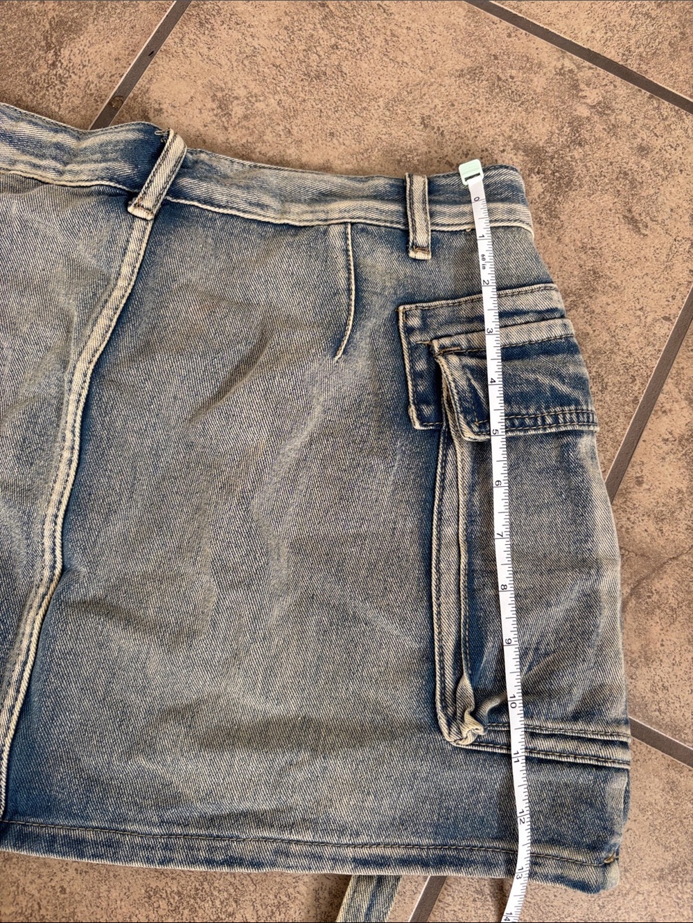 Blue Faded Mini Skirt Size Large - Picture 3 of 4